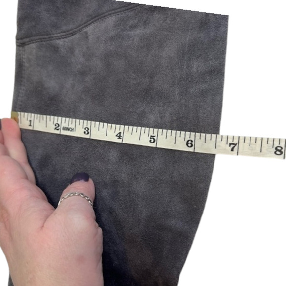 Schutz Tamarah slate gray stretch suede leather tall over knee boots size 8.5 - Picture 11 of 15